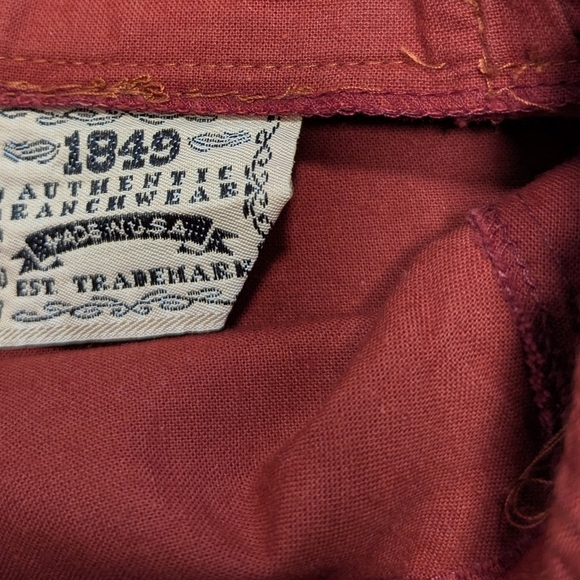 Authentic Ranchwear Skirt Drop Waist Elastic Cotton Red Women's Large Western - Picture 5 of 6